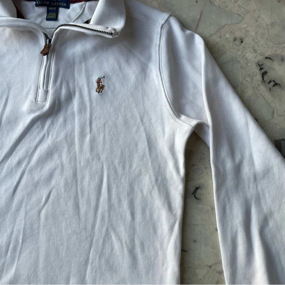 Polo by Ralph Lauren White Quarter-Zip Sweatshirt